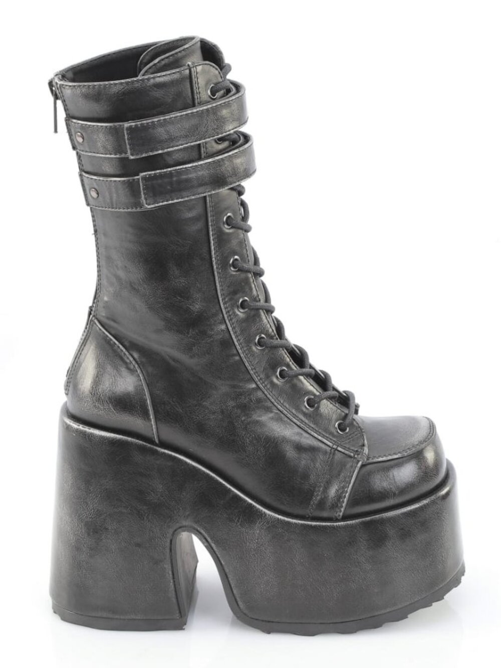 Gothic Mid-Calf Boots | 5" Chunky Heel 3" Platform Festival Shoes